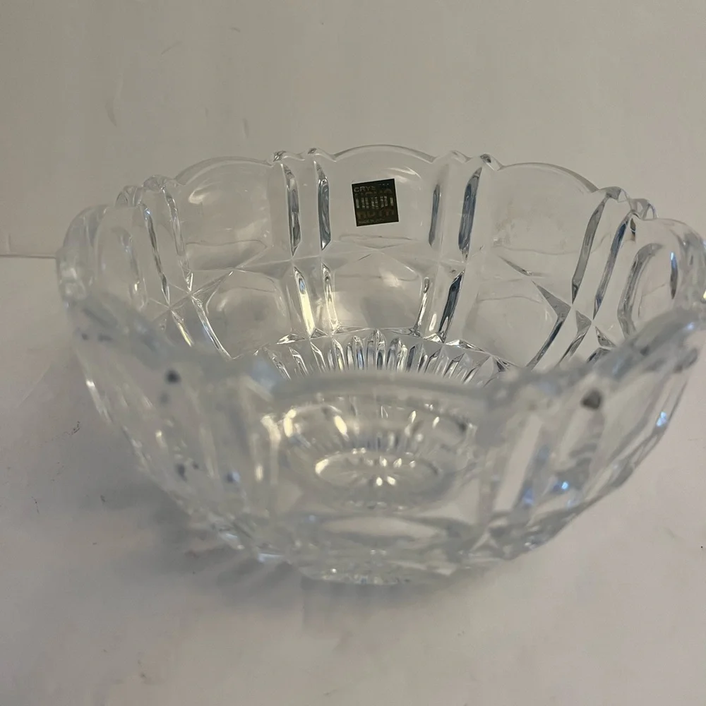 Hoya Mikasa crystal bowl, glass bowl, decor, candy dish, Japan